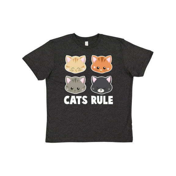 Inktastic Cats Rule with Cat Heads Youth T-Shirt