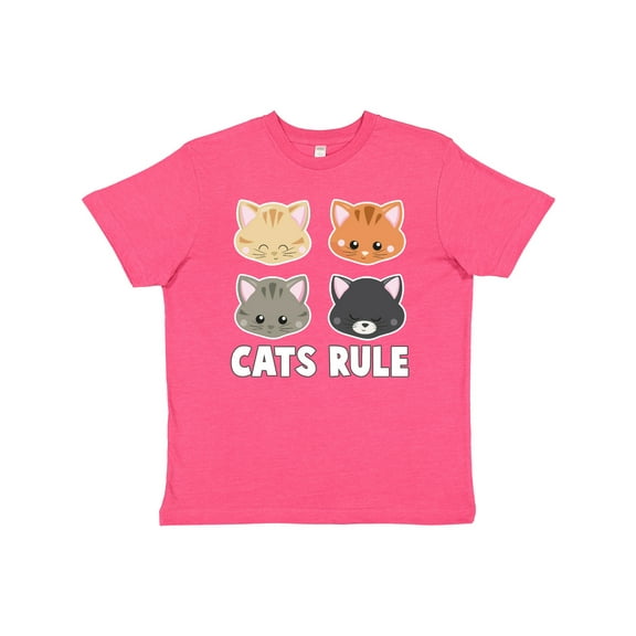 Inktastic Cats Rule with Cat Heads Youth T-Shirt
