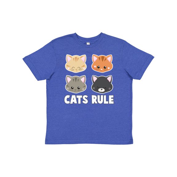Inktastic Cats Rule with Cat Heads Youth T-Shirt