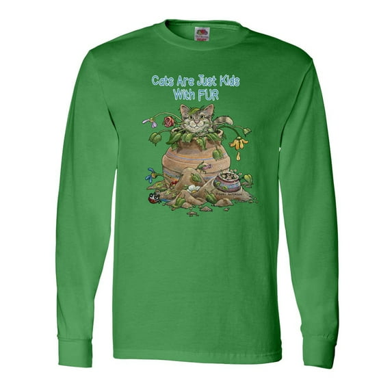 Inktastic Cats are Just Friends with Fur Cat in Flower Long Sleeve T-Shirt