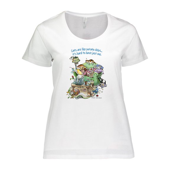 Inktastic Cats are like Potato Chips It's Hard to Have Just 1 Women's Plus Size T-Shirt