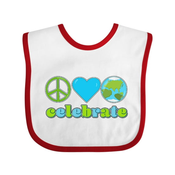 Inktastic Celebrate Earth Day Peace Love Earth Boys or Girls Baby Bib