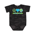 thumbnail image 1 of Inktastic Celebrate Earth Day Peace Love Earth Boys or Girls Baby Bodysuit, 1 of 5