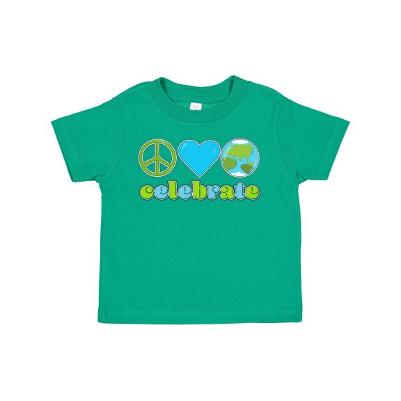 Inktastic Celebrate Earth Day Peace Love Earth Boys or Girls Toddler T-Shirt