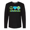 thumbnail image 1 of Inktastic Celebrate Earth Day Peace Love Earth Long Sleeve T-Shirt, 1 of 5
