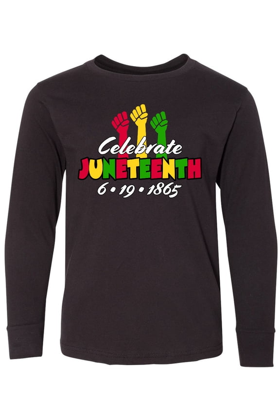Celebrate Juneteenth 6-19-1865 Long Sleeve Youth T-Shirt
