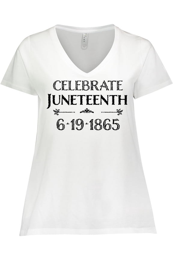 Celebrate Juneteenth Women's Plus Size V-Neck T-Shirt