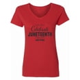 thumbnail image 1 of Inktastic Celebrate Juneteenth Women's V-Neck T-Shirt, 1 of 5