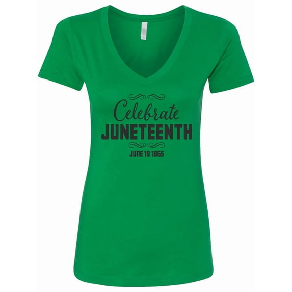 Inktastic Celebrate Juneteenth Women's V-Neck T-Shirt