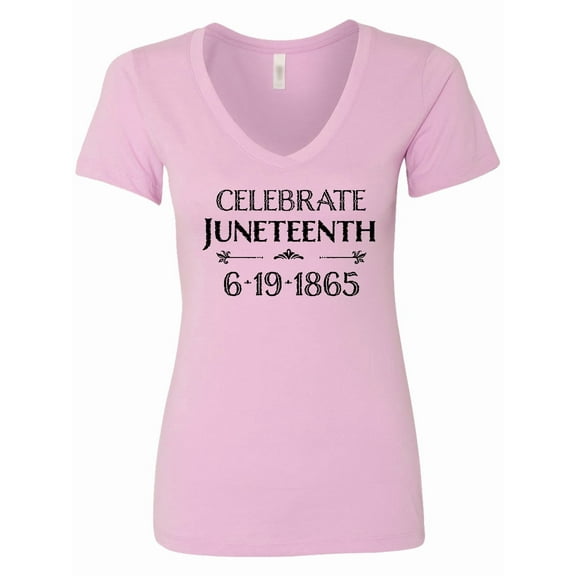 Inktastic Celebrate Juneteenth Women's V-Neck T-Shirt