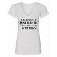 thumbnail image 1 of Inktastic Celebrate Juneteenth Women's V-Neck T-Shirt, 1 of 5