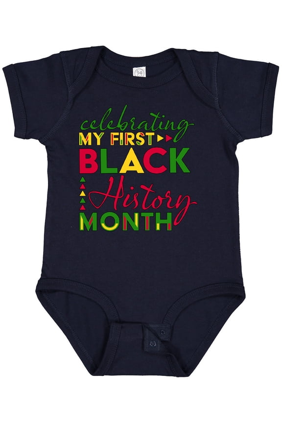 Celebrating My First Black History Month for Kids Boys or Girls Baby Bodysuit