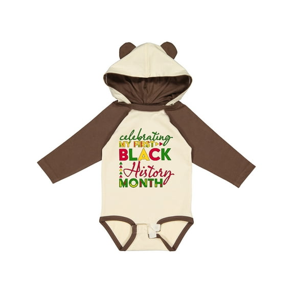 Inktastic Celebrating My First Black History Month for Kids Boys or Girls Long Sleeve Baby Bodysuit