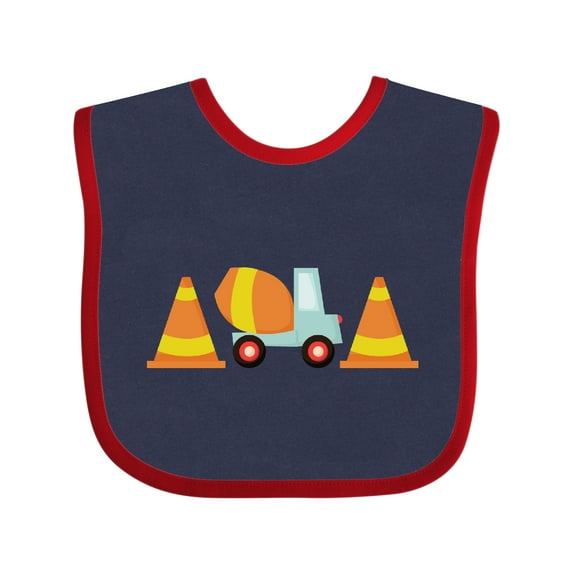 Inktastic Cement Mixer Construction Boys Baby Bib
