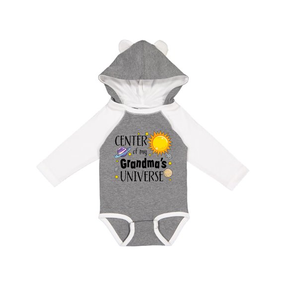 Inktastic Center of My Grandma's Universe Boys or Girls Long Sleeve Baby Bodysuit