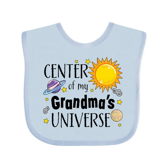 Inktastic Center of my Grandma's Universe Boys or Girls Baby Bib