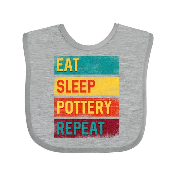 Inktastic Ceramics Eat Sleep Pottery Repeat Boys or Girls Baby Bib