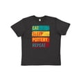 thumbnail image 1 of Inktastic Ceramics Eat Sleep Pottery Repeat Youth T-Shirt, 1 of 5