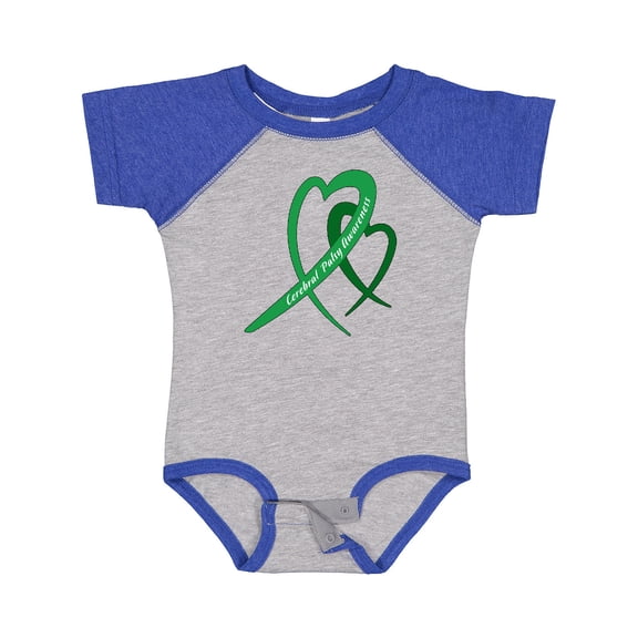 Inktastic Cerebral Palsy Awareness Green Heart Ribbons Boys or Girls Baby Bodysuit