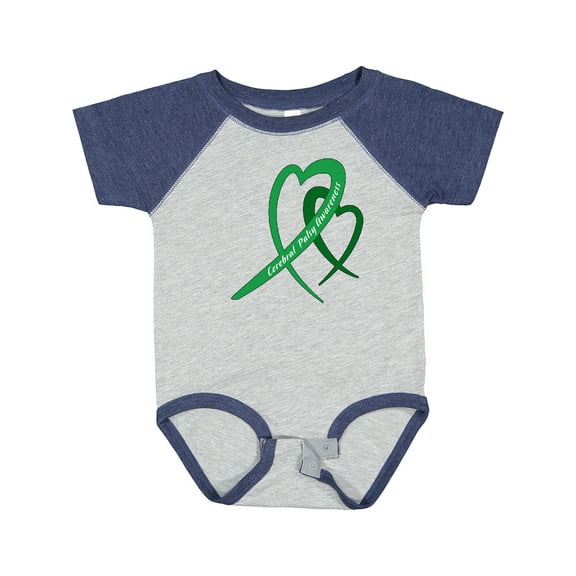 Inktastic Cerebral Palsy Awareness Green Heart Ribbons Boys or Girls Baby Bodysuit