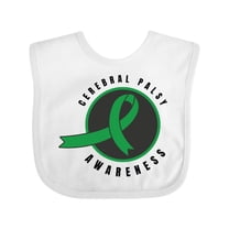Inktastic Cerebral Palsy Awareness Green Ribbon Badge Boys or Girls Baby Bib