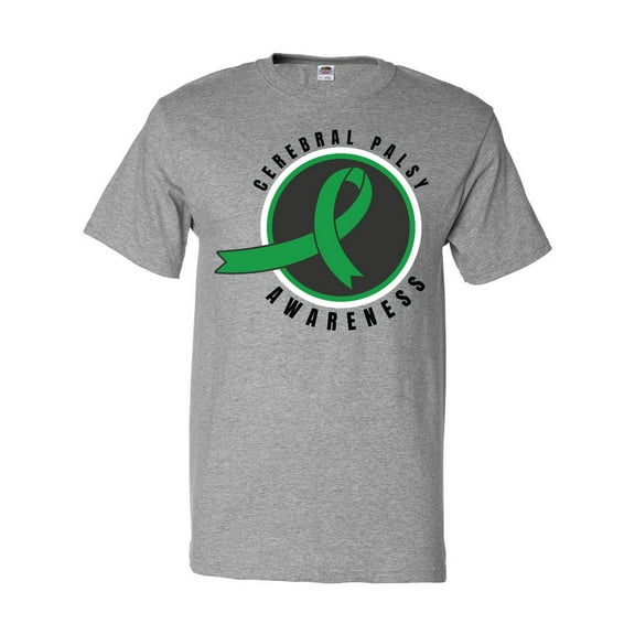 Inktastic Cerebral Palsy Awareness Green Ribbon Badge T-Shirt