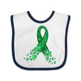 thumbnail image 1 of Inktastic Cerebral Palsy Awareness- Green Ribbon Made of Hearts Boys or Girls Baby Bib, 1 of 4