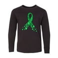 thumbnail image 1 of Inktastic Cerebral Palsy Awareness- Green Ribbon Made of Hearts Long Sleeve Youth T-Shirt, 1 of 5