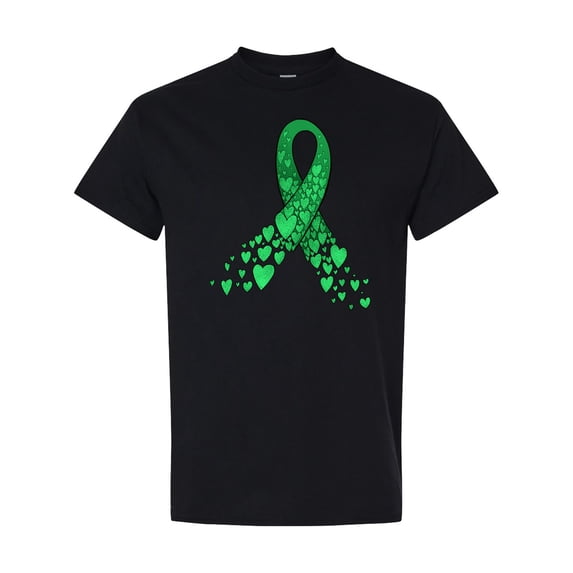 Inktastic Cerebral Palsy Awareness Green Ribbon Made of Hearts T-Shirt