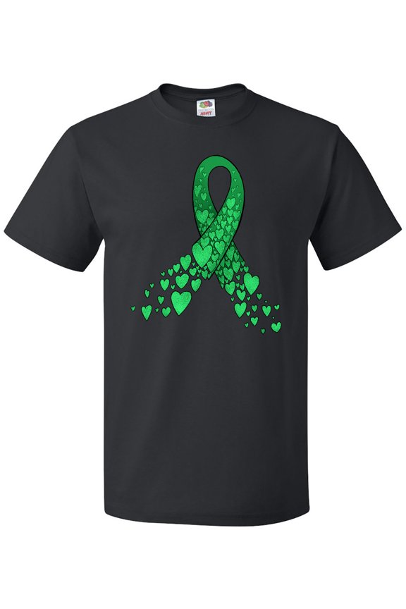 Cerebral Palsy Awareness- Green Ribbon Made of Hearts T-Shirt