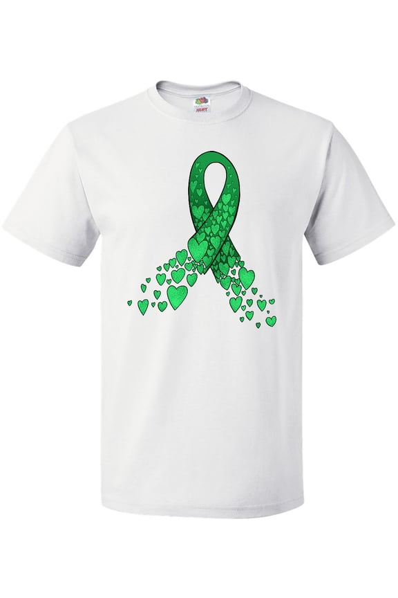 Cerebral Palsy Awareness- Green Ribbon Made of Hearts T-Shirt