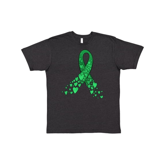 Inktastic Cerebral Palsy Awareness- Green Ribbon Made of Hearts T-Shirt