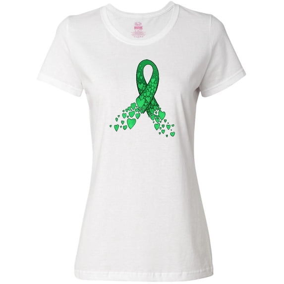 Inktastic Cerebral Palsy Awareness- Green Ribbon Made of Hearts Women's T-Shirt