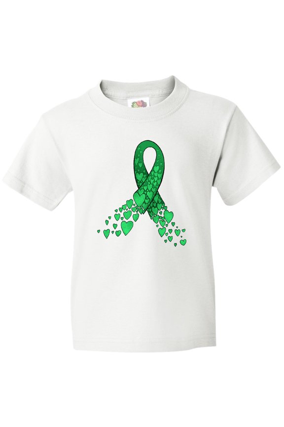 Cerebral Palsy Awareness- Green Ribbon Made of Hearts Youth T-Shirt