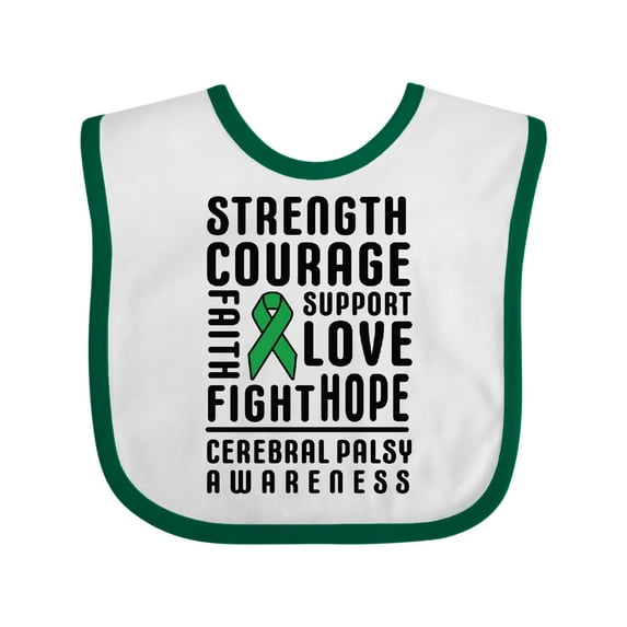 Inktastic Cerebral Palsy Awareness Strength Support and Courage Boys or Girls Baby Bib