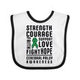 thumbnail image 1 of Inktastic Cerebral Palsy Awareness Strength Support and Courage Boys or Girls Baby Bib, 1 of 4