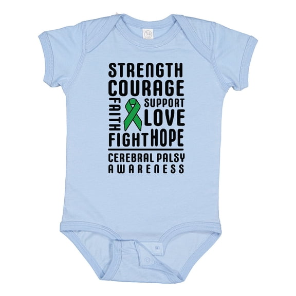 Inktastic Cerebral Palsy Awareness Strength Support and Courage Boys or Girls Baby Bodysuit