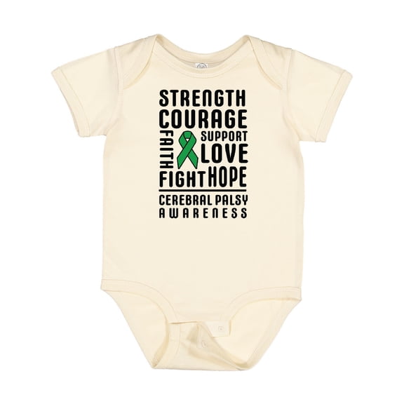 Inktastic Cerebral Palsy Awareness Strength Support and Courage Boys or Girls Baby Bodysuit