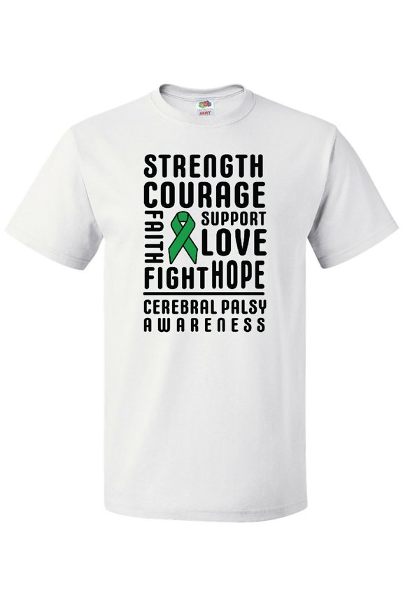 Cerebral Palsy Awareness Strength Support and Courage T-Shirt