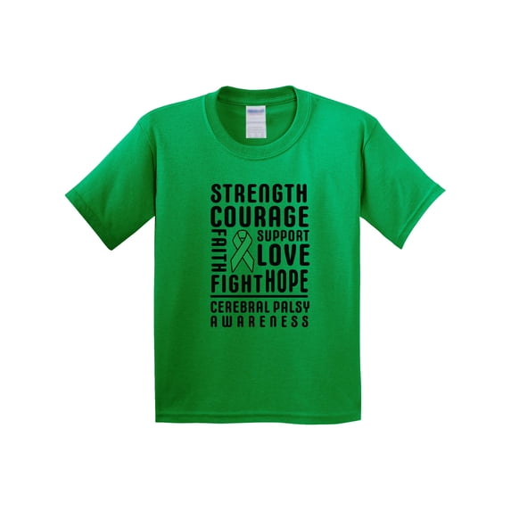 Inktastic Cerebral Palsy Awareness Strength Support and Courage Youth T-Shirt