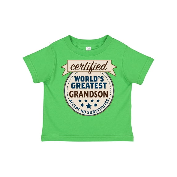 Inktastic Certified World's Greatest Grandson Accept No Substitutes Boys Toddler T-Shirt