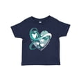 thumbnail image 1 of Inktastic Cervical Cancer Awareness Teal and White Ribbon Around Heart Boys or Girls Baby T-Shirt, 1 of 5