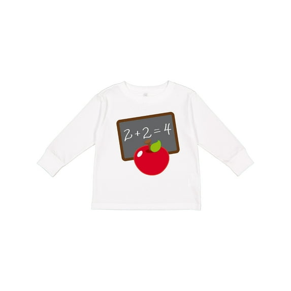 Inktastic Chalkboard and Apple School Boys or Girls Long Sleeve Toddler T-Shirt