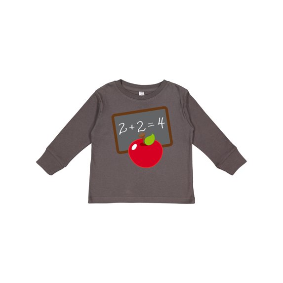 Inktastic Chalkboard and Apple School Boys or Girls Long Sleeve Toddler T-Shirt