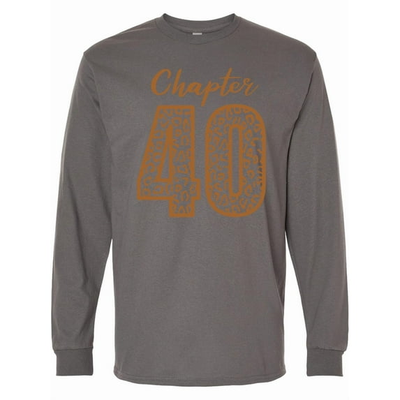 Inktastic Chapter 40 Fortieth Birthday Leopard Print Long Sleeve T-Shirt
