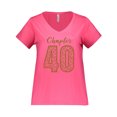 thumbnail image 1 of Inktastic Chapter 40 Fortieth Birthday Leopard Print Women's Plus Size V-Neck T-Shirt, 1 of 4