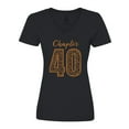 thumbnail image 1 of Inktastic Chapter 40 Fortieth Birthday Leopard Print Women's V-Neck T-Shirt, 1 of 5