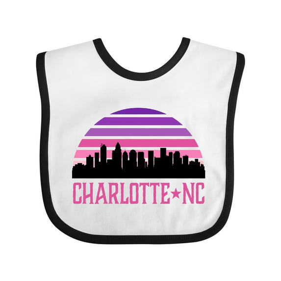 Inktastic Charlotte North Carolina Gifts Skyline Girls Baby Bib