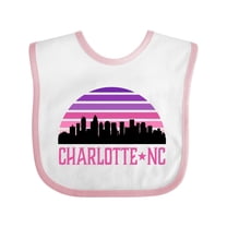 Inktastic Charlotte North Carolina Gifts Skyline Girls Baby Bib