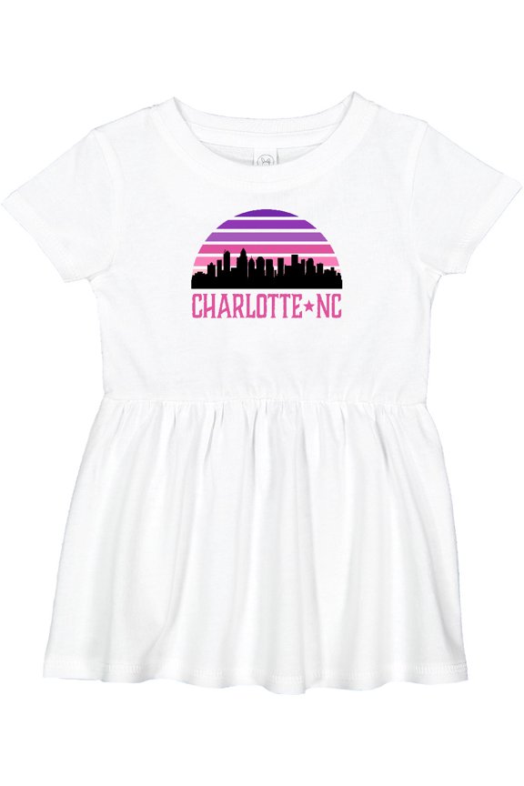 Charlotte North Carolina Gifts Skyline Girls Baby Dress